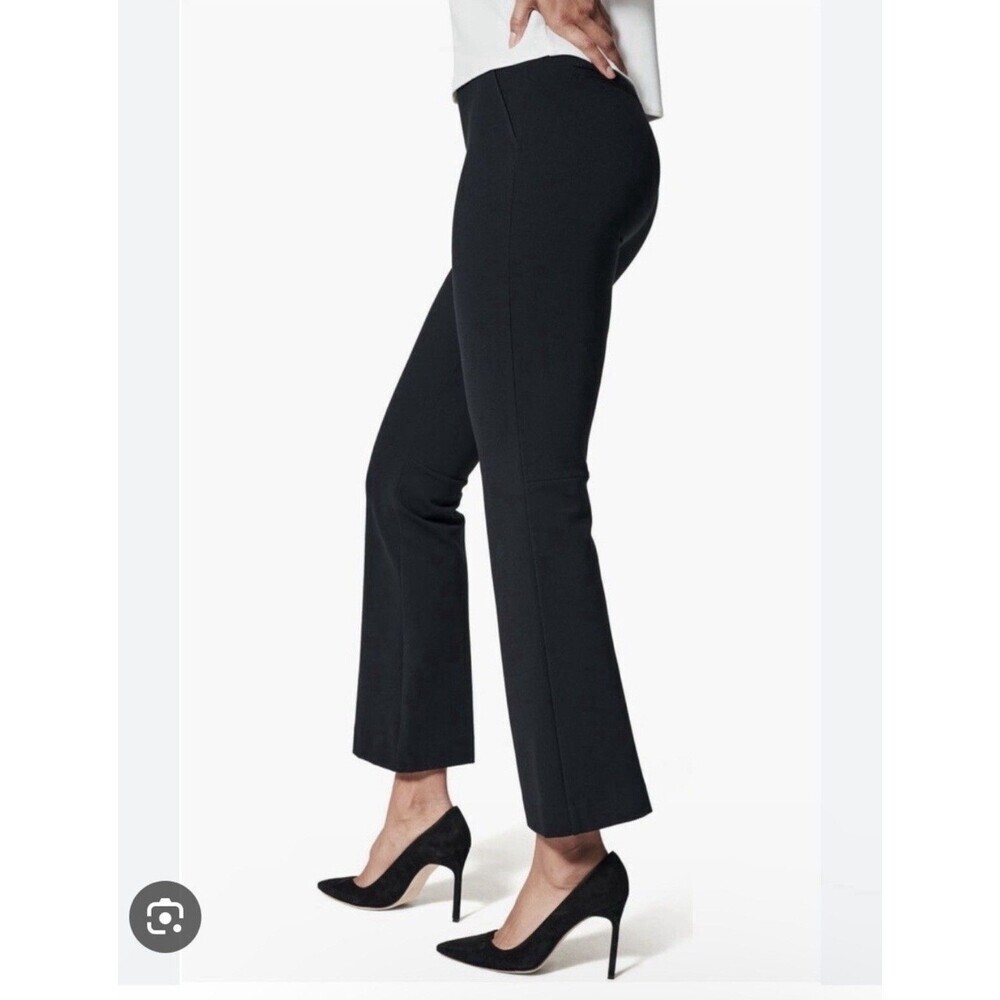 SPANXsmooth PerfectFit Ponte Kick Flare Pants Black Pull On Large Workwear EUC